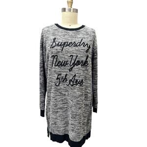 Superdry New York 5th Ave Longline Sweatshirt Dress — Size L